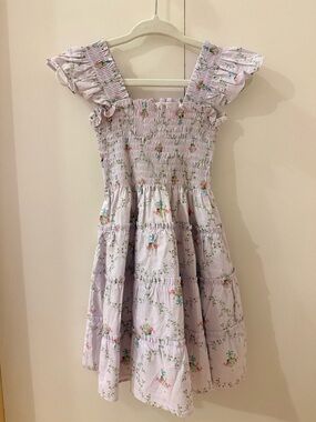 Hill House x La Coqueta Tiny Ellie Nap Dress- Lilac Trellis